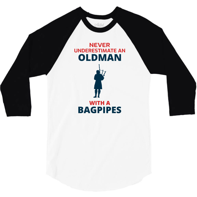 Bagpipe Scottish Scotland Music Player Dad Grandpa Fathers Day Gift 3/4 Sleeve Shirt by Tasteful Tees | Artistshot