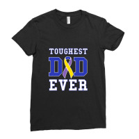 Toughest Dad Ever Bladder Cancer Awareness Ribbon Ladies Fitted T-shirt | Artistshot