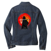 Samurai Sword Samurai Japanese T Shirt Ladies Denim Jacket | Artistshot