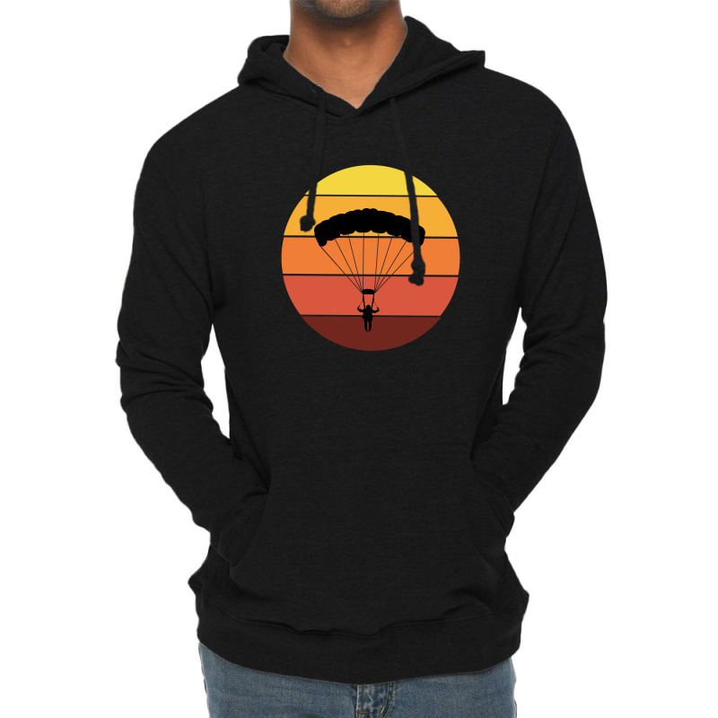 Vintage Retro Base Jumping Sky Diving Diver Gift Lightweight Hoodie by Tasteful Tees | Artistshot