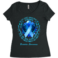 Diabetes Diabetic Her Fight Is My Fight T1d T2d 129 Diabetes Awareness Women's Triblend Scoop T-shirt | Artistshot