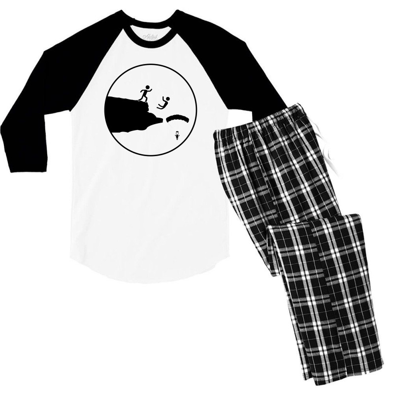 Base Jumping Sky Diving Diver Gift Men's 3/4 Sleeve Pajama Set by Tasteful Tees | Artistshot