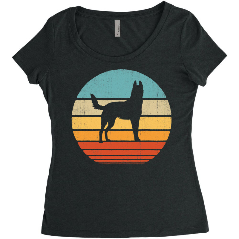 Belgian Malinois Retro Vintage 60s 70s Sunset Dog Lovers Men T Shirt Women's Triblend Scoop T-shirt by jermonmccline | Artistshot