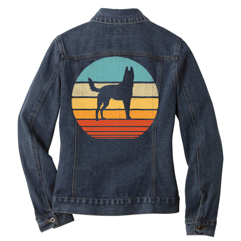 Belgian Malinois Retro Vintage 60s 70s Sunset Dog Lovers Men T Shirt Ladies Denim Jacket by jermonmccline | Artistshot