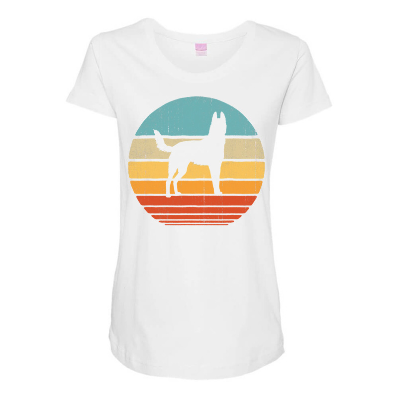 Belgian Malinois Retro Vintage 60s 70s Sunset Dog Lovers Men T Shirt Maternity Scoop Neck T-shirt by jermonmccline | Artistshot