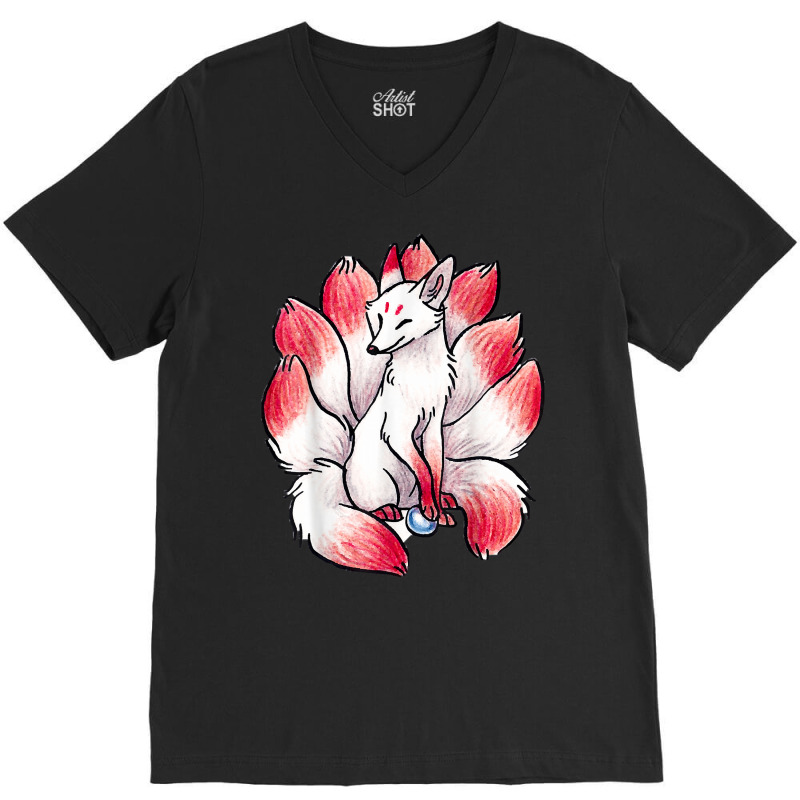 I Know Heaven Is A Beautiful Place Funny Nine Tailed Fox T Shirt V-neck Tee | Artistshot