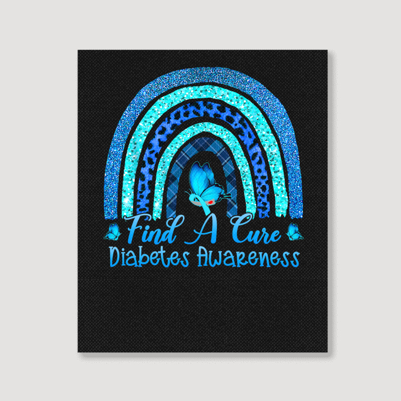 Diabetes Diabetic Find A Cure Leopard Rainbow Butterfly 141 Diabetes A Portrait Canvas Print by offensejuggler | Artistshot