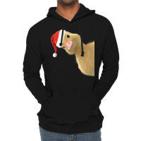 Santa Duck Peeking Or Peking Christmas Duck Pun Chef Gift Long Sleeve Lightweight Hoodie | Artistshot