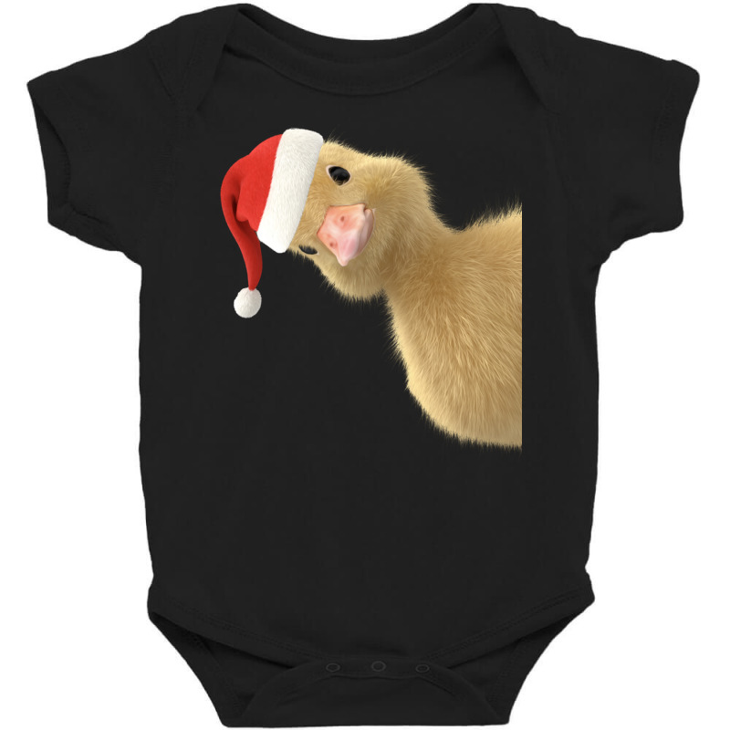 Santa Duck Peeking Or Peking Christmas Duck Pun Chef Gift Long Sleeve Baby Bodysuit | Artistshot