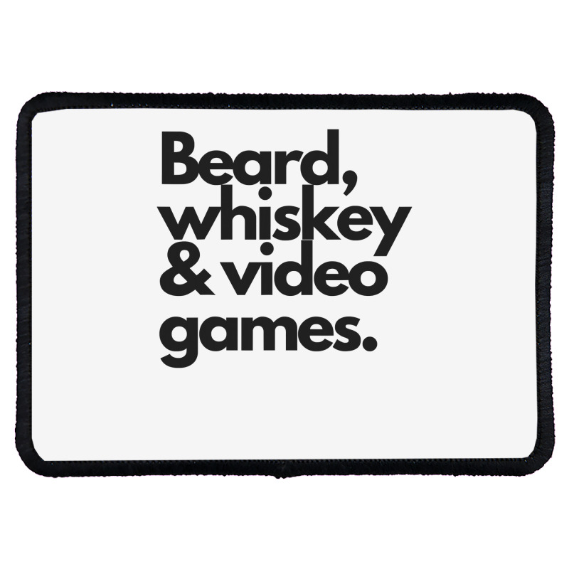 Beard, Whiskey & Video Games   Manly Whiskey Drinker Rectangle Patch | Artistshot