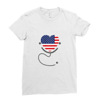 Usa Flag Registered Nurse Usa Flag T Shirt 4th July Nursing Ladies Fitted T-shirt | Artistshot