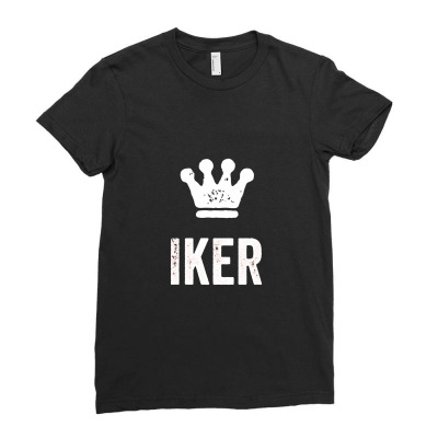 Iker The King Crown & Name Design For Men Called Iker Ladies Fitted T-shirt Designed By Iucantika