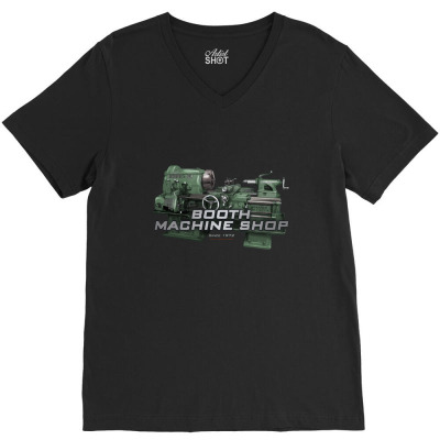 Booth Machine Shop Forrest Green (fashion Fit Tee) V-neck Tee Designed By Charlesfo