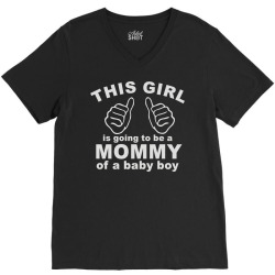 this girl is going to be a mommy of a baby boy V-Neck Tee | Artistshot