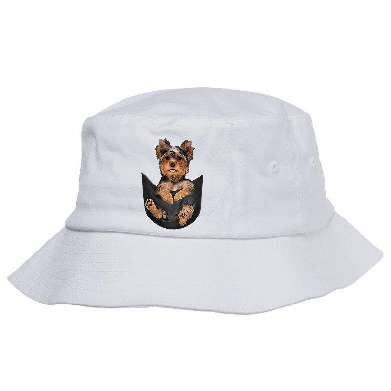 Dog Lovers Gifts Yorkshire Terrier In Pocket Funny Dog Face Premium T Bucket Hat by jermonmccline | Artistshot