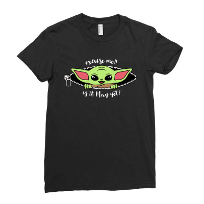 Baby Yoda Peek Ladies Fitted T-shirt Designed By Loye771290