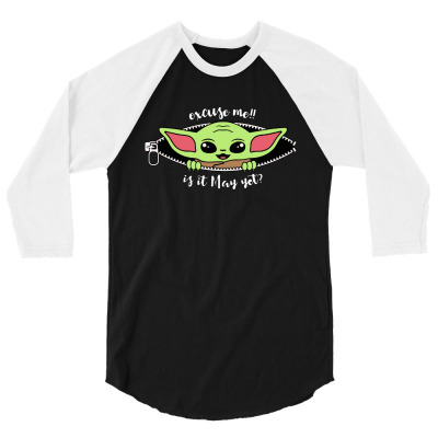 Baby Yoda Peek 3/4 Sleeve Shirt Designed By Loye771290