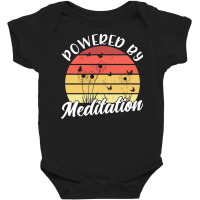 Meditation T  Shirt Powered By Meditation Meditation Spiritual Buddhis Baby Bodysuit | Artistshot