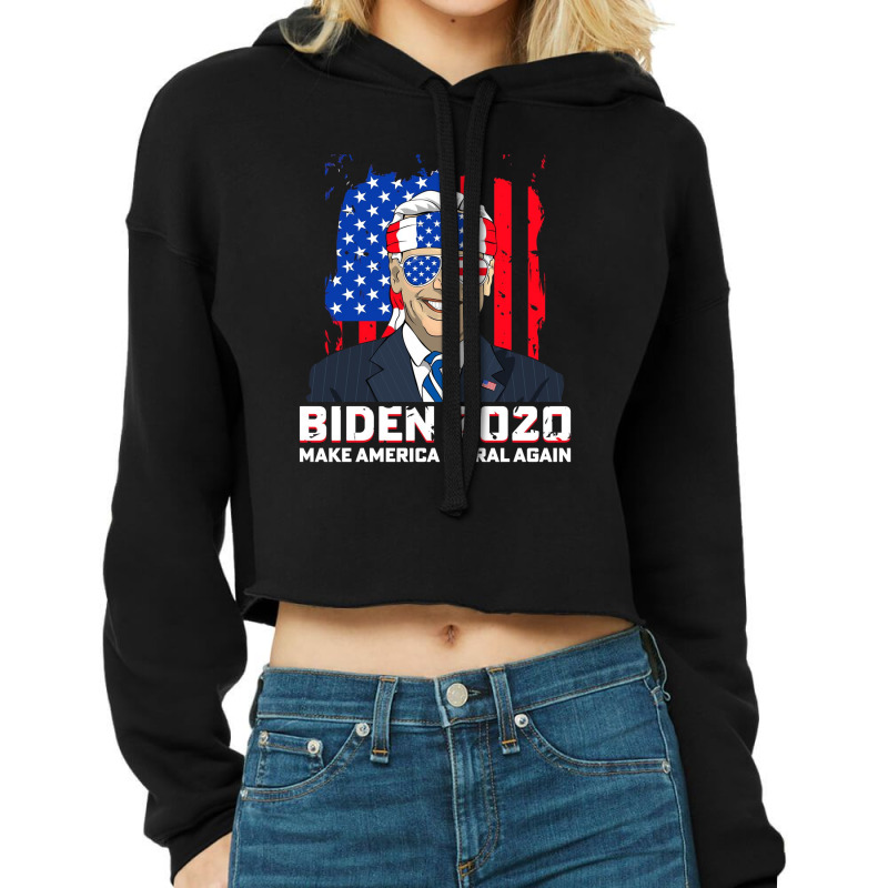 Biden 2020 Make America Moral Again Cropped Hoodie by kakashop | Artistshot