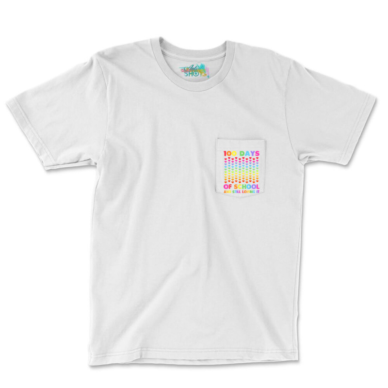 Cute 100 Days Of School And Still Loving It Hearts 100th Day T Shirt Pocket T-shirt | Artistshot