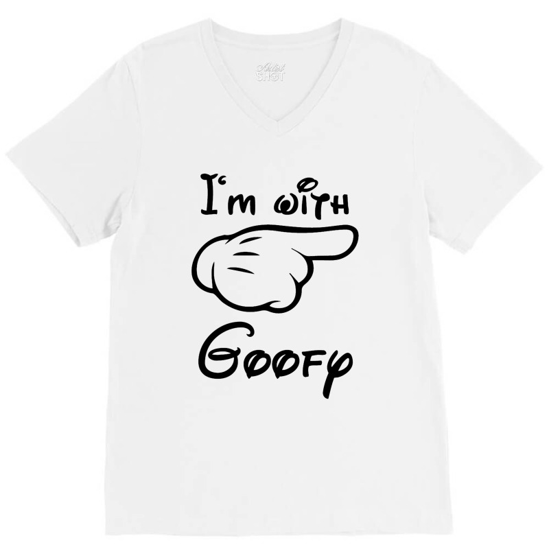 I'm With Goofy V-neck Tee | Artistshot