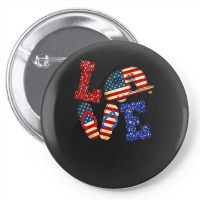 Camp Camping Loveusa Flag Flip Flop Camper Usa Flag Patriotcamper Camp Pin-back Button | Artistshot