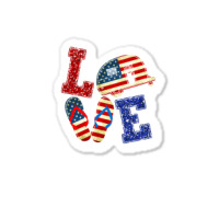 Camp Camping Loveusa Flag Flip Flop Camper Usa Flag Patriotcamper Camp Sticker | Artistshot