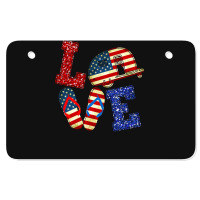 Camp Camping Loveusa Flag Flip Flop Camper Usa Flag Patriotcamper Camp Atv License Plate | Artistshot