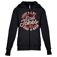 Dad Jokes Programmer I Keep All My Dad Jokes In A Database Long Sleeve Youth Zipper Hoodie | Artistshot