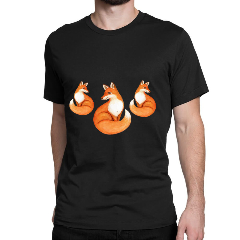 Three Little Foxes In Fox Family I Gift Classic T-shirt by Bettercallsaul | Artistshot