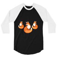 Three Little Foxes In Fox Family I Gift 3/4 Sleeve Shirt | Artistshot