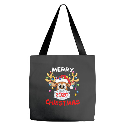 Reindeer In Mask Shirt Funny Merry Christmas 2020 Tote Bags Designed By Conco335@gmail.com