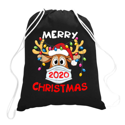 Reindeer In Mask Shirt Funny Merry Christmas 2020 Drawstring Bags Designed By Conco335@gmail.com