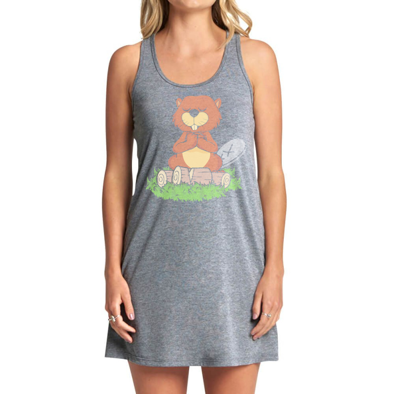 Meditation Gifts T  Shirt Beaver Meditating Women Yoga Exercise Medita Tank Dress by shanie31601 | Artistshot