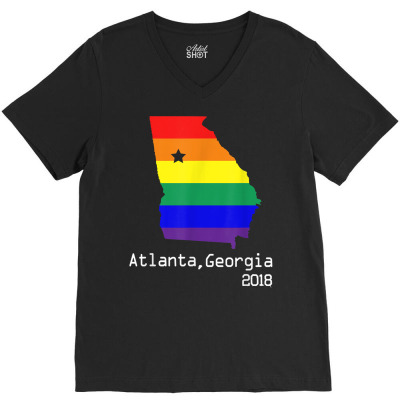 Atlanta Georgia 2018 Lgbt Pride T Shirt Gay Pride Tee V-neck Tee Designed By Dazel