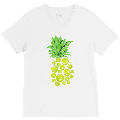 Tennis Pineapple Tee Funny Court Tournament Coach T Shirt V-neck Tee Designed By Pudge