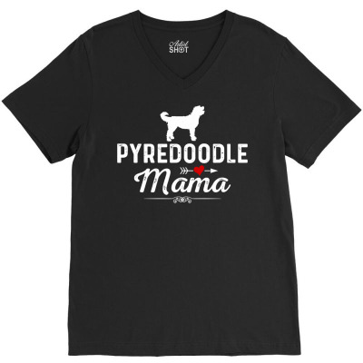 Pyredoodle Mama Funny Dog Mama Best Pet Owner Pyredoodle Mom Long Slee V-neck Tee Designed By Espermarl