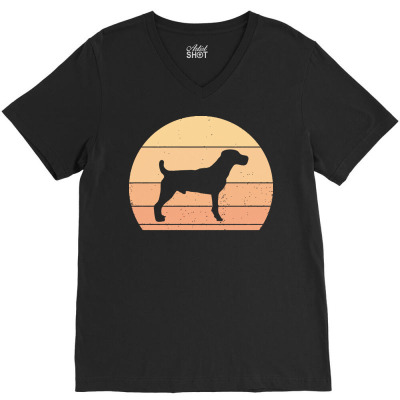 Parson T  Shirt Retro Sunset Parson Russell Terrier T  Shirt V-neck Tee Designed By Robb98104