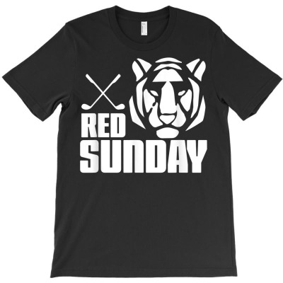 Tiger Red Sunday Golf Tshirt T-shirt Designed By Shadow Fiend