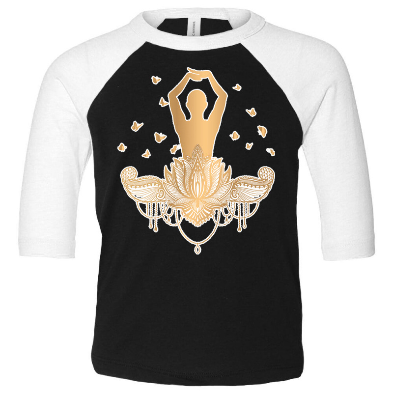 Meditation Yoga T  Shirt Meditation Design Gold T  Shirt Toddler 3/4 Sleeve Tee by shanie31601 | Artistshot