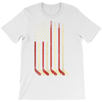 Us Flag Patriotic American Hockey Player Ice Hockey T Shirt T-shirt Designed By Shadow Fiend