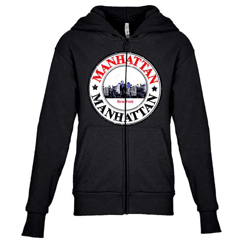 Manhattan City Youth Zipper Hoodie | Artistshot