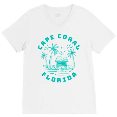Cape Coral Fl Florida City Lover Home Gift Graphic T Shirt V-neck Tee Designed By Dazel
