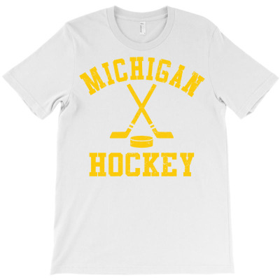 Vintage Michigan Hockey Pullover Hoodie T-shirt Designed By Shadow Fiend