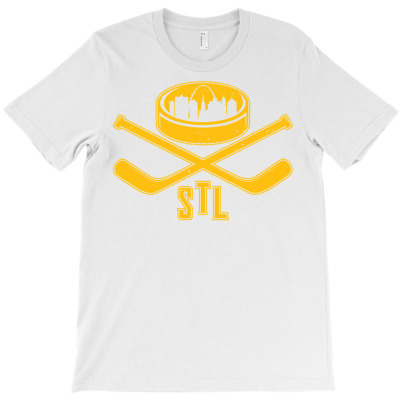 Vintage St. Louis Missouri Skyline Style Hockey Retro Pullover Hoodie T-shirt Designed By Shadow Fiend