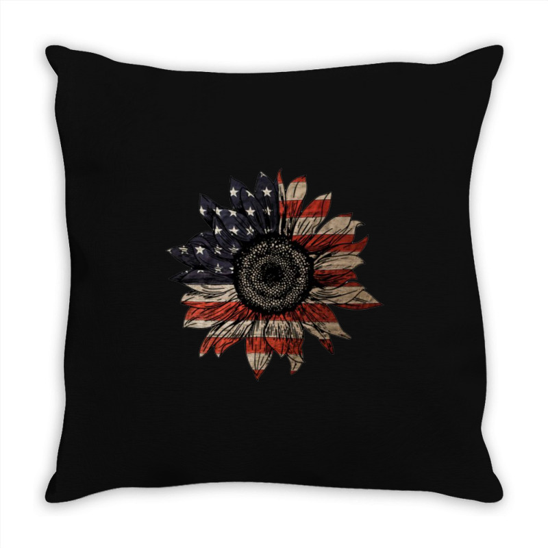 American Sunflower Throw Pillow | Artistshot