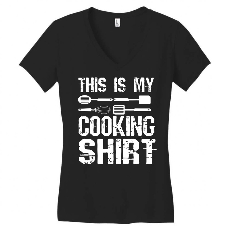 This Is My Cooking Shirt Cool Cook Chef Recipe Book Baking T Shirt Women's V-Neck T-Shirt by saldeenshakir | Artistshot