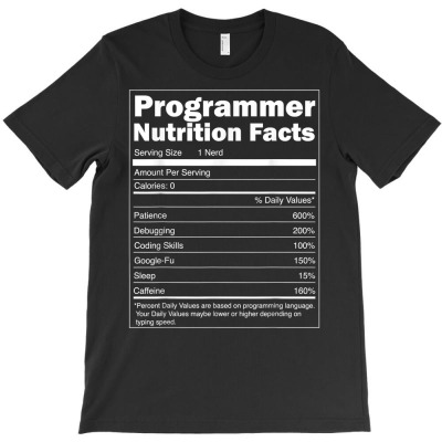 Funny Programmer Shirt   Programmer Nutrition Facts Tee T-shirt Designed By Rosartapi