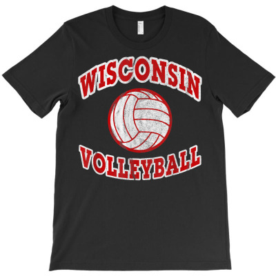 Wisconsin Volleyball Classic Style Vintage Distressed T Shirt T-shirt Designed By Riki