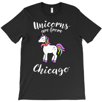 Womens Unicorns Are From Chicago Illinois Hometown Il Home State V Nec T-shirt Designed By Nevermore